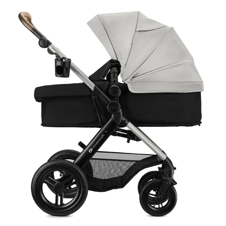 KINDERKRAFT - Комбинирана бебешка количка 3 в 1 MOOV 2 XL Air Grey