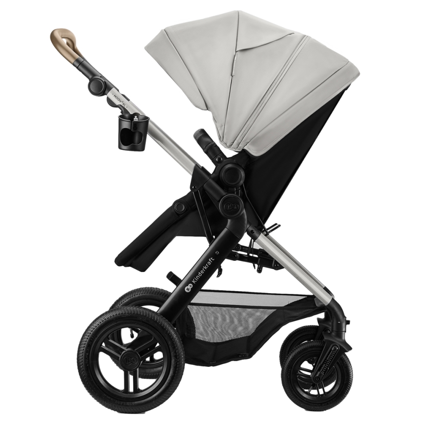 KINDERKRAFT - Комбинирана бебешка количка 3 в 1 MOOV 2 XL Air Grey