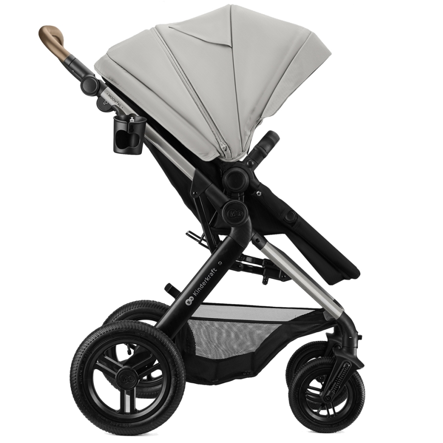 KINDERKRAFT - Комбинирана бебешка количка 3 в 1 MOOV 2 XL Air Grey