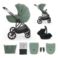 KINDERKRAFT - Комбинирана бебешка количка 3 в 1 PRIME 3 тъмнозелена