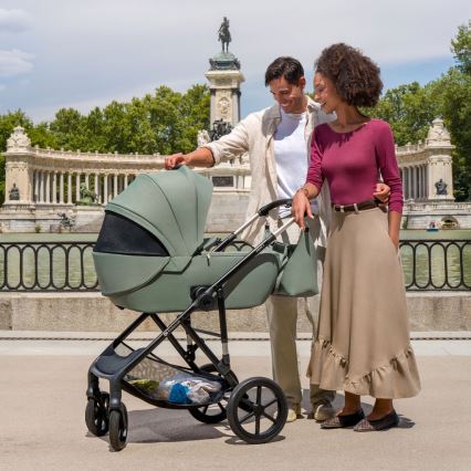 KINDERKRAFT - Комбинирана бебешка количка 3 в 1 PRIME 3 тъмнозелена