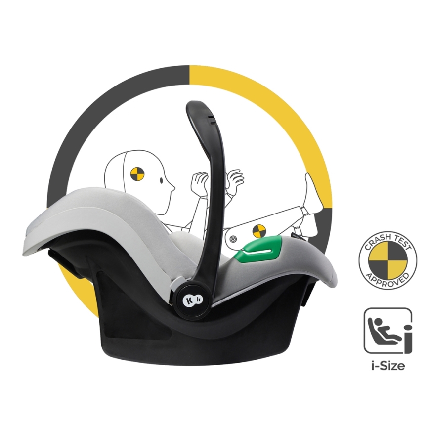 KINDERKRAFT - Комбинирана бебешка количка 3в1 ESME Moonlight сив + автомобилна седалка MINK PRO