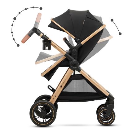 KINDERKRAFT - Комбинирана бебешка количка 3в1 ESME Pure черен + автомобилна седалка MINK PRO