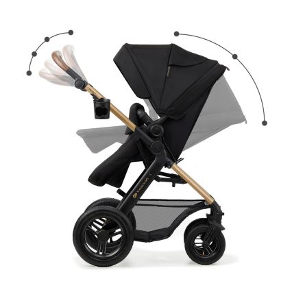 KINDERKRAFT - Комбинирана бебешка количка 3в1 MOOV 2 AIR Pure черен + автомобилна седалка MINK PRO