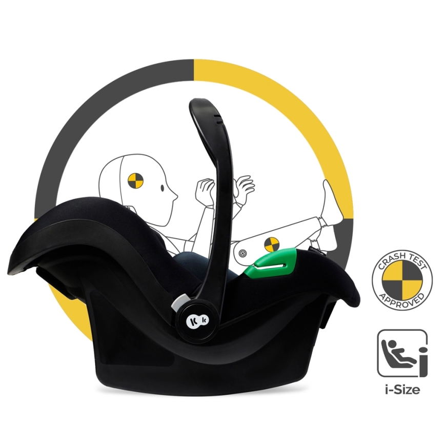 KINDERKRAFT - Комбинирана бебешка количка 3в1 MOOV 2 Pure черен + автомобилна седалка MINK PRO