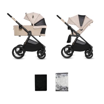 KINDERKRAFT - Комбинирана бебешка количка 2 в 1 NEA 2 Dune Whisper Bizuu