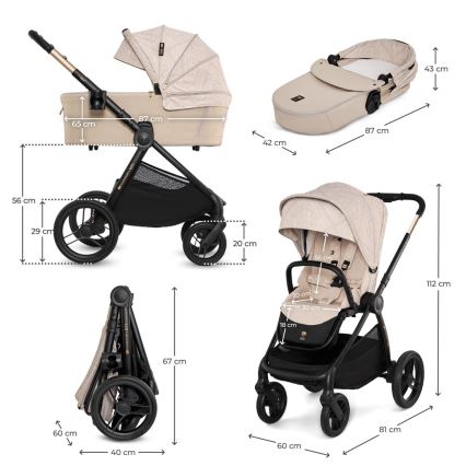 KINDERKRAFT - Комбинирана бебешка количка 2 в 1 NEA 2 Dune Whisper Bizuu