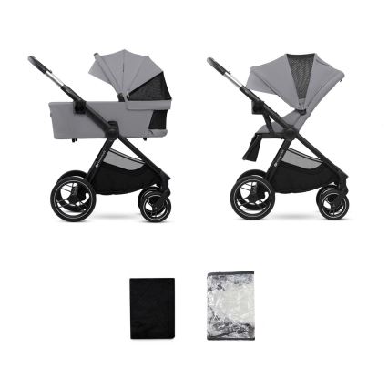 KINDERKRAFT - Комбинирана бебешка количка 2в1 NEA 2 Platinum сив