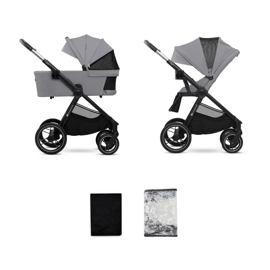 KINDERKRAFT - Комбинирана бебешка количка 2в1 NEA 2 Platinum сив