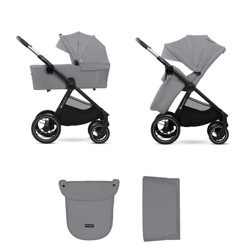 KINDERKRAFT - Комбинирана бебешка количка 2в1 NEA 2 Platinum сив