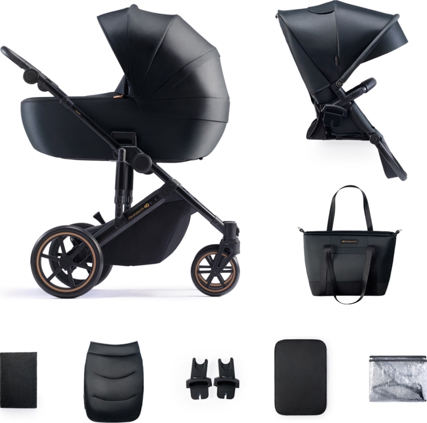 KINDERKRAFT - Комбинирана бебешка количка 2в1 PRIME 2 черен