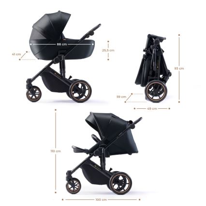 KINDERKRAFT - Комбинирана бебешка количка 2в1 PRIME 2 черен