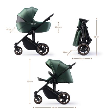 KINDERKRAFT - Комбинирана бебешка количка 2в1 PRIME 2 зелен