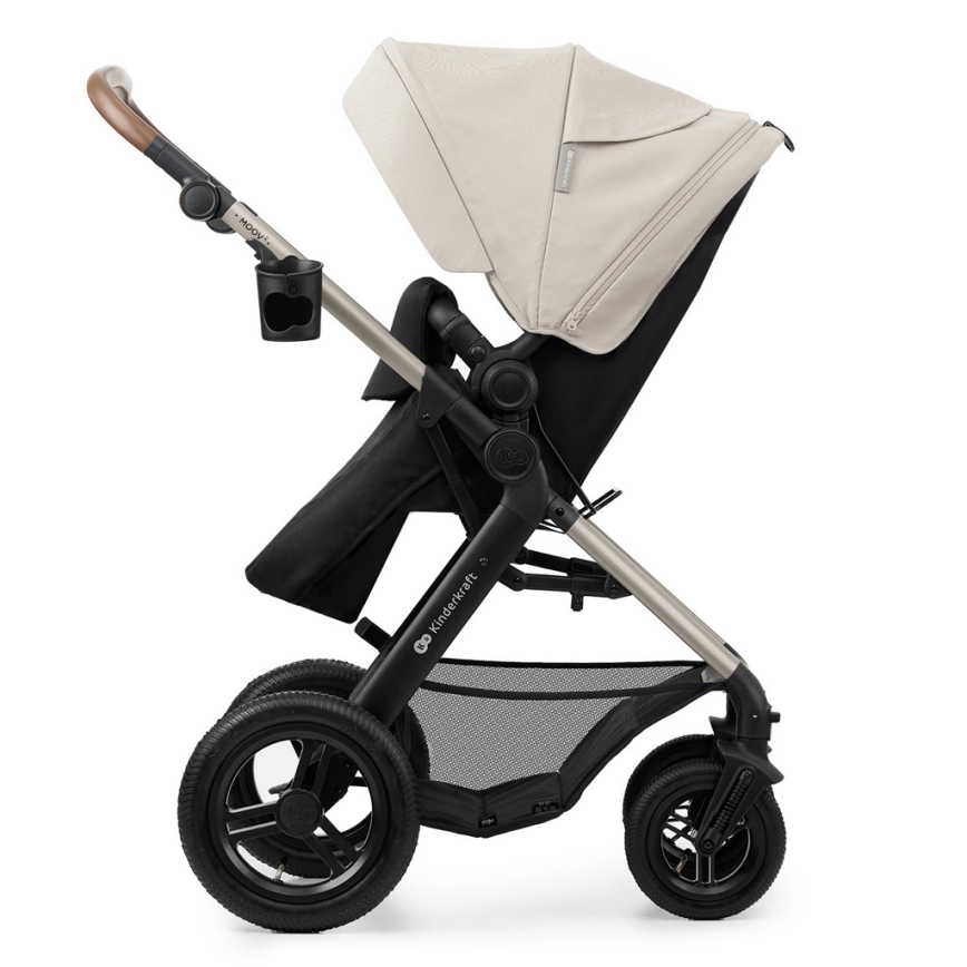 KINDERKRAFT - Комбинирана бебешка количка 3в1 MOOV 2 AIR Moonlight сив + автомобилна седалка MINK PRO