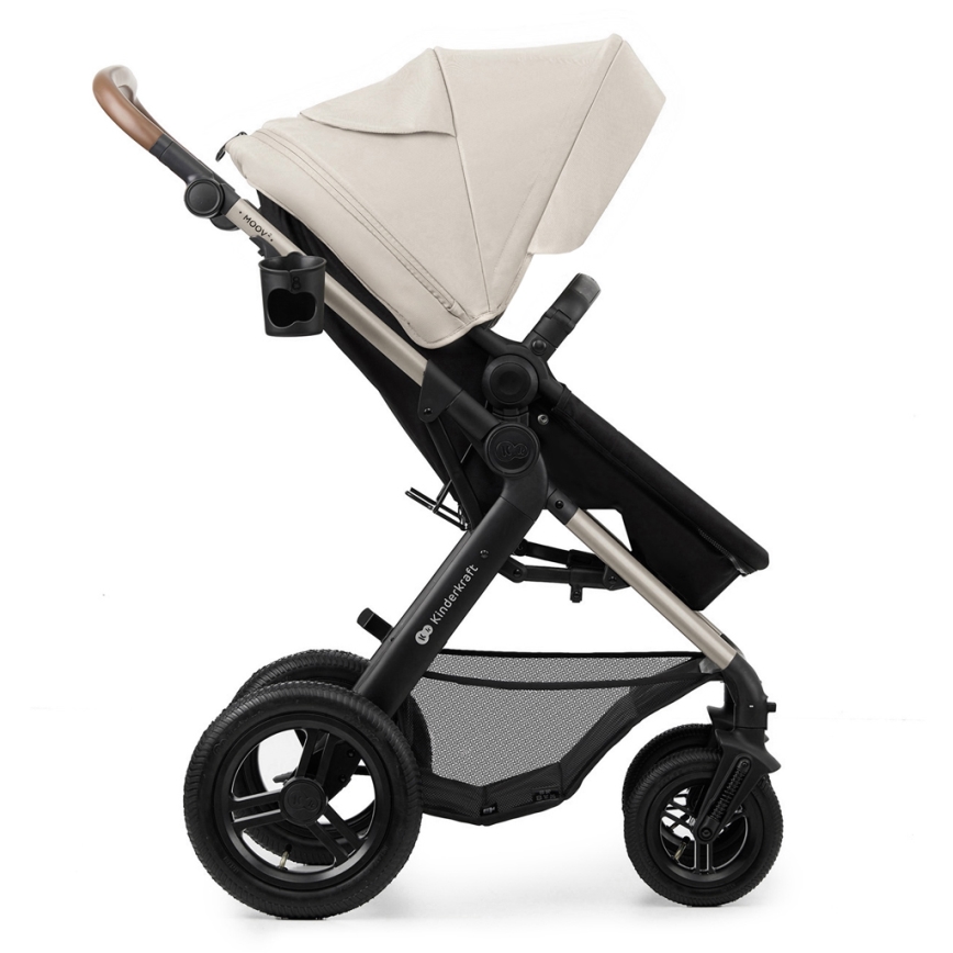 KINDERKRAFT - Комбинирана бебешка количка 3в1 MOOV 2 AIR Moonlight сив + автомобилна седалка MINK PRO