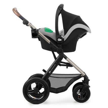 KINDERKRAFT - Комбинирана бебешка количка 3в1 MOOV 2 AIR Moonlight сив + автомобилна седалка MINK PRO