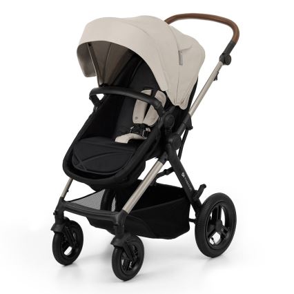 KINDERKRAFT - Комбинирана бебешка количка 3в1 MOOV 2 AIR Moonlight сив + автомобилна седалка MINK PRO