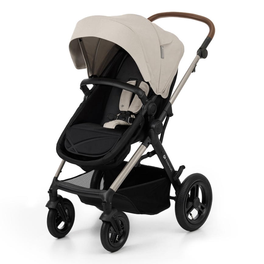 KINDERKRAFT - Комбинирана бебешка количка 3в1 MOOV 2 AIR Moonlight сив + автомобилна седалка MINK PRO