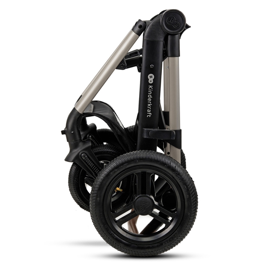 KINDERKRAFT - Комбинирана бебешка количка 3в1 MOOV 2 AIR Moonlight сив + автомобилна седалка MINK PRO