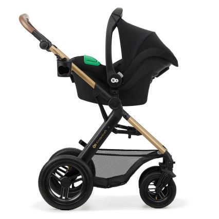 KINDERKRAFT - Комбинирана бебешка количка 3в1 MOOV 2 AIR Pure черен + автомобилна седалка MINK PRO