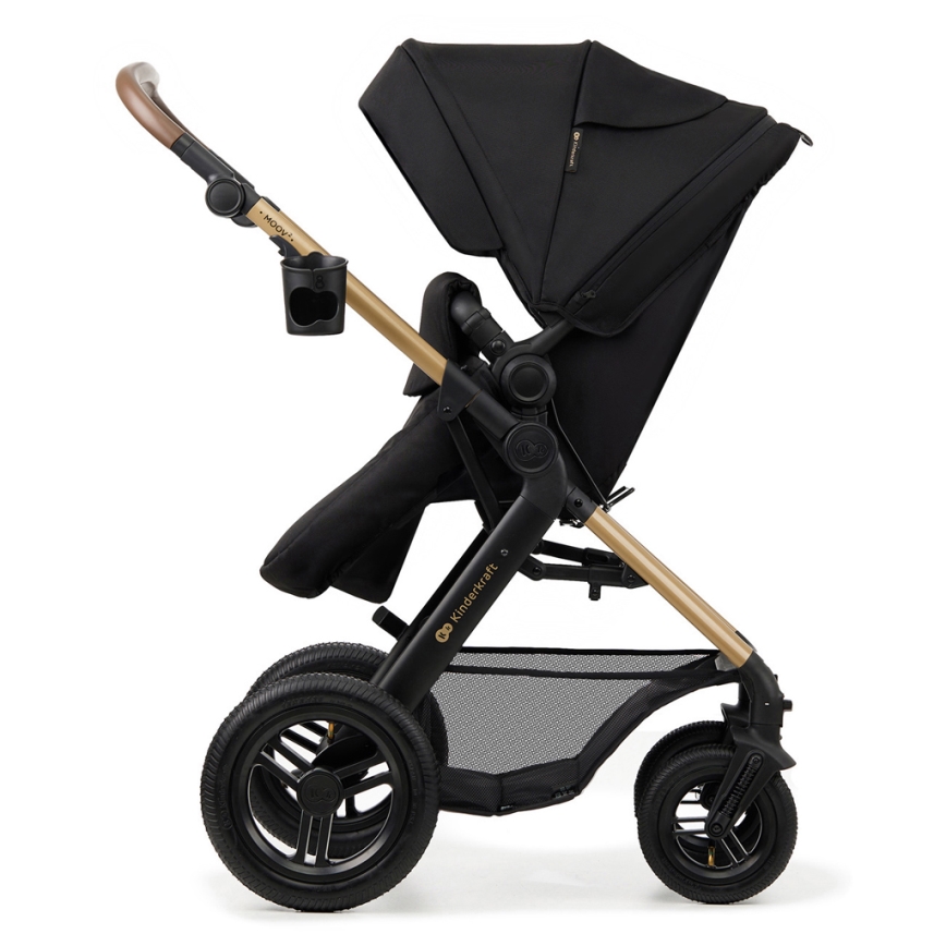 KINDERKRAFT - Комбинирана бебешка количка 3в1 MOOV 2 AIR Pure черен + автомобилна седалка MINK PRO