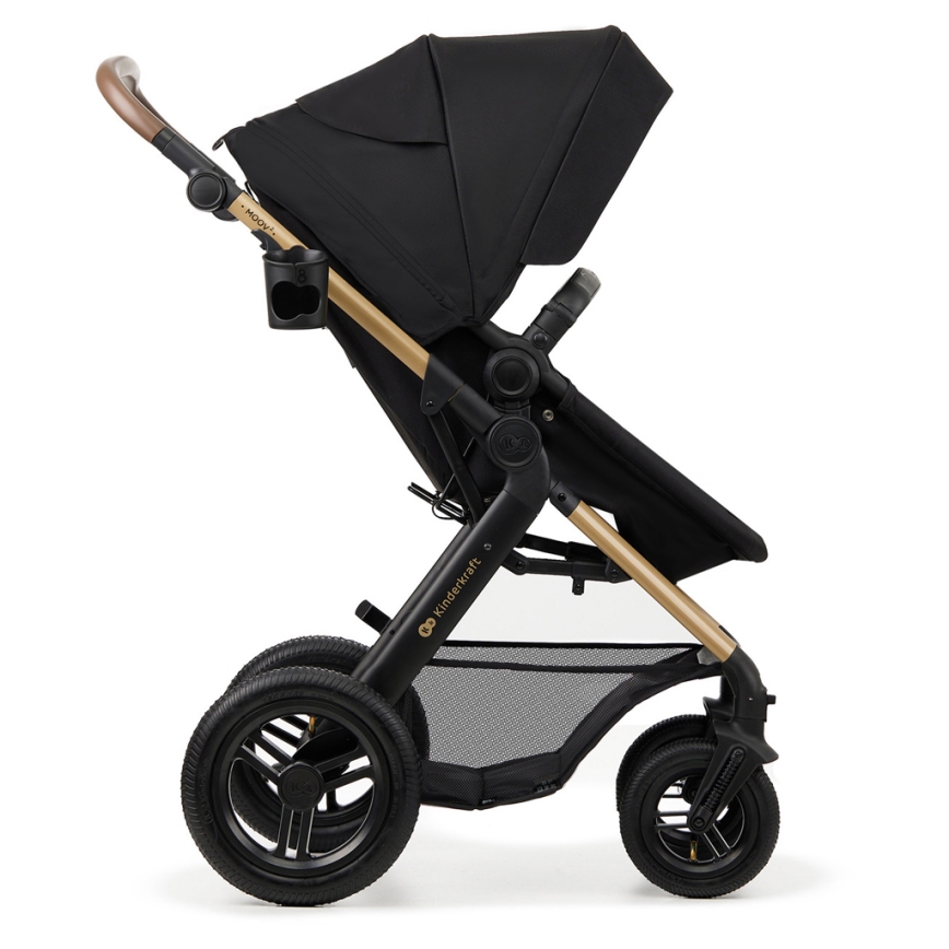 KINDERKRAFT - Комбинирана бебешка количка 3в1 MOOV 2 AIR Pure черен + автомобилна седалка MINK PRO