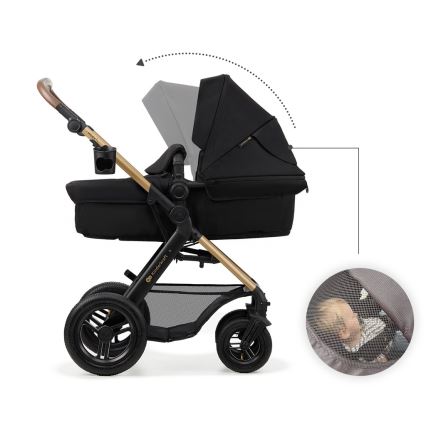 KINDERKRAFT - Комбинирана бебешка количка 3в1 MOOV 2 AIR Pure черен + автомобилна седалка MINK PRO