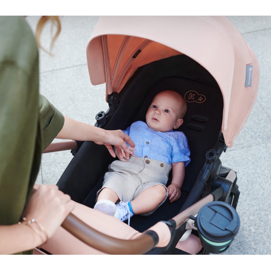 KINDERKRAFT - Комбинирана бебешка количка 3в1 MOOV 2 AIR Sand бежов + автомобилна седалка MINK PRO
