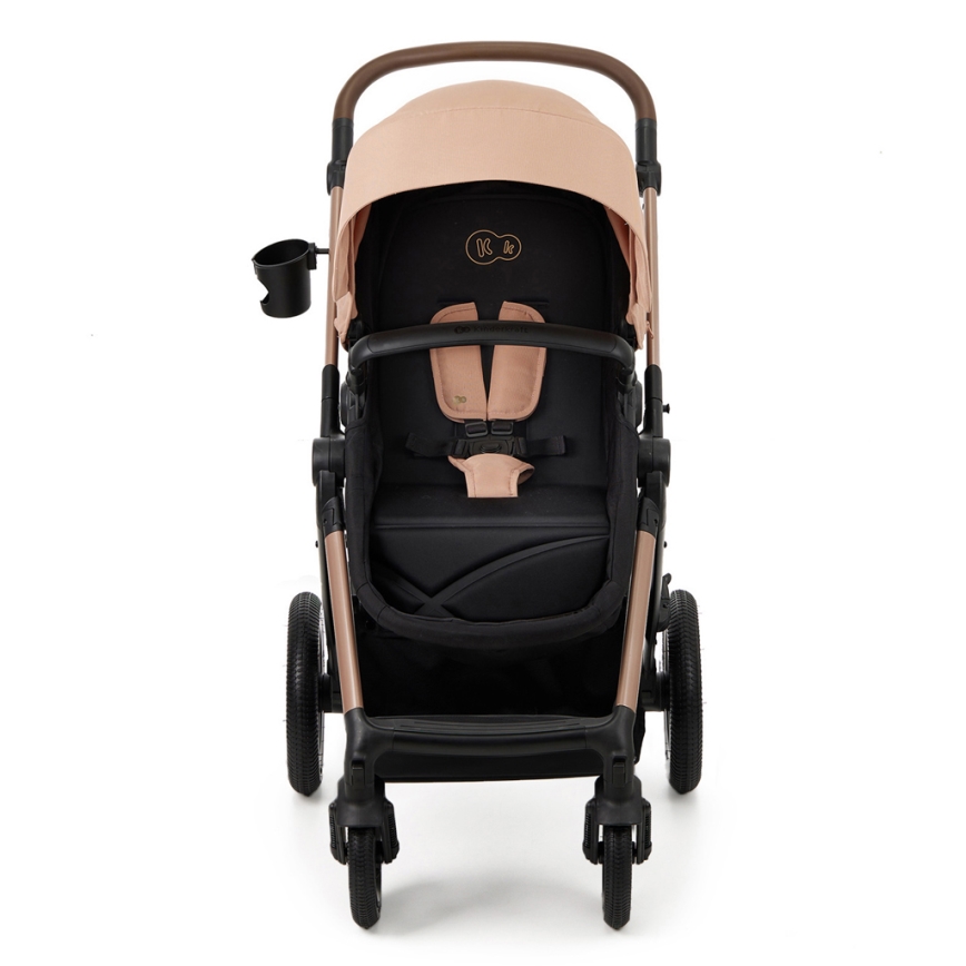 KINDERKRAFT - Комбинирана бебешка количка 3в1 MOOV 2 AIR Sand бежов + автомобилна седалка MINK PRO