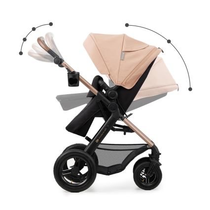 KINDERKRAFT - Комбинирана бебешка количка 3в1 MOOV 2 AIR Sand бежов + автомобилна седалка MINK PRO
