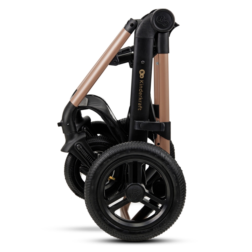 KINDERKRAFT - Комбинирана бебешка количка 3в1 MOOV 2 AIR Sand бежов + автомобилна седалка MINK PRO