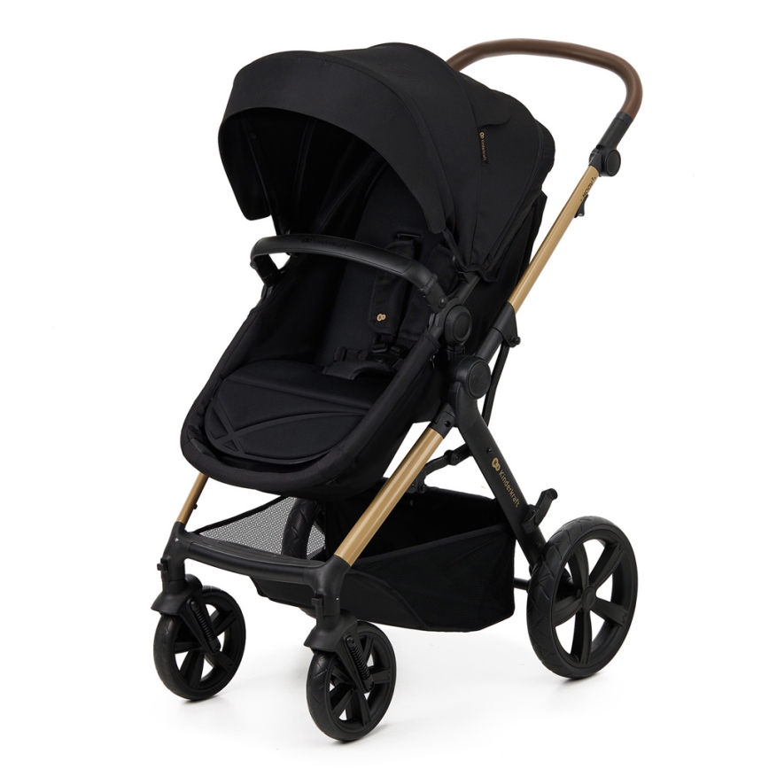 KINDERKRAFT - Комбинирана бебешка количка 3в1 MOOV 2 Pure черен + автомобилна седалка MINK PRO