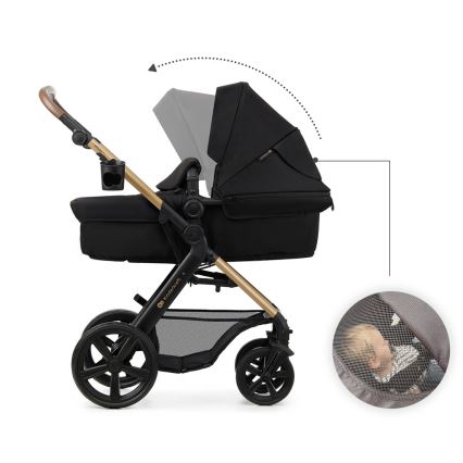 KINDERKRAFT - Комбинирана бебешка количка 3в1 MOOV 2 Pure черен + автомобилна седалка MINK PRO