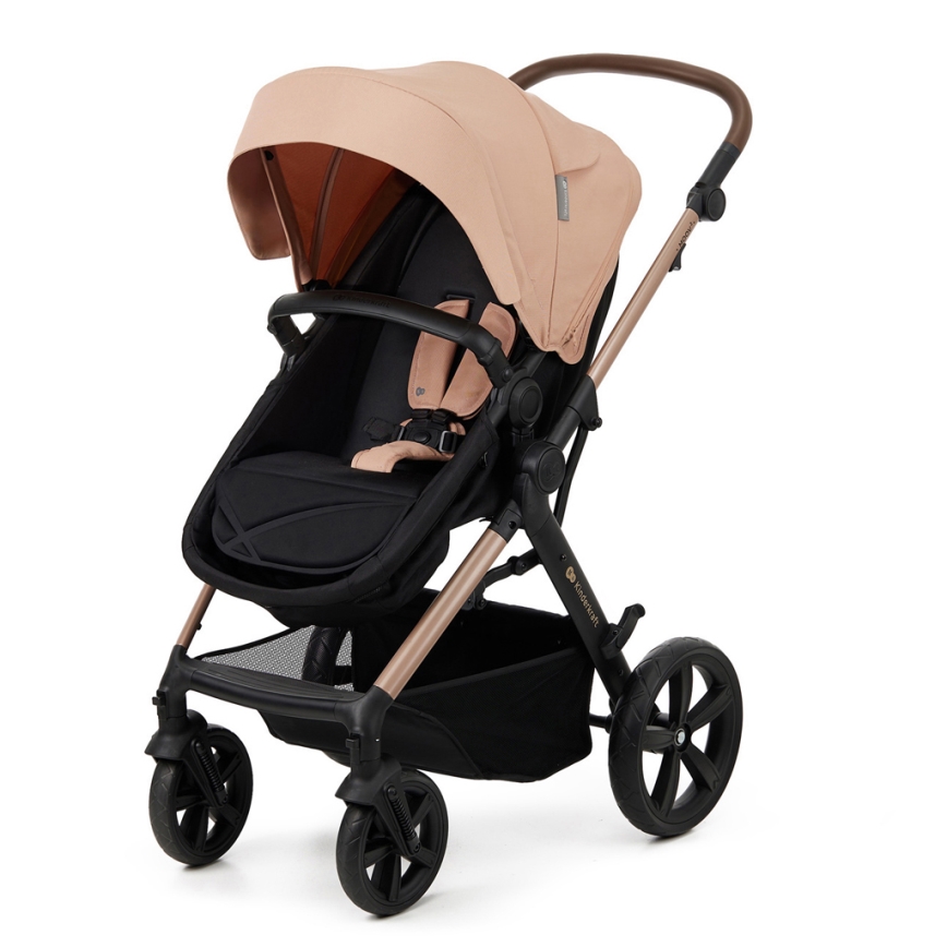 KINDERKRAFT - Комбинирана бебешка количка 3в1 MOOV 2 Sand бежов + автомобилна седалка MINK PRO