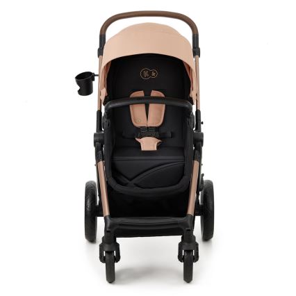 KINDERKRAFT - Комбинирана бебешка количка 3в1 MOOV 2 Sand бежов + автомобилна седалка MINK PRO