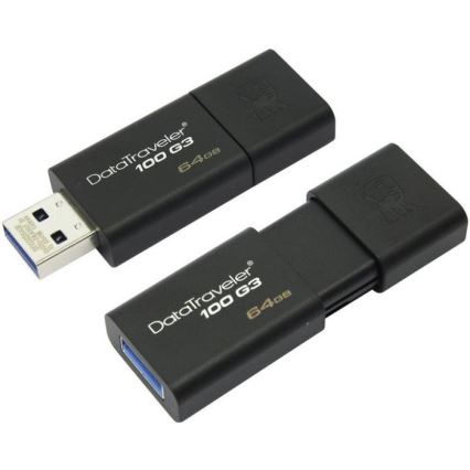 Kingston - Флашка DATATRAVELER 100 G3 USB 3.0 64GB черна