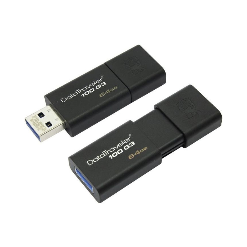 Kingston - Флашка DATATRAVELER 100 G3 USB 3.0 64GB черна