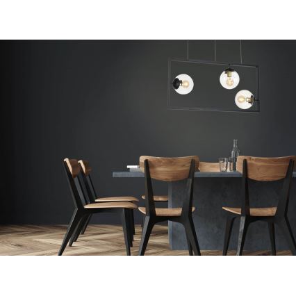 Висящ полилей REY 3xE27/7W/230V черен