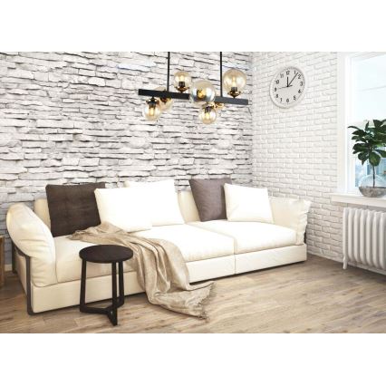 Висящ полилей HYPERION 7xE27/7W/230V черен/бежов