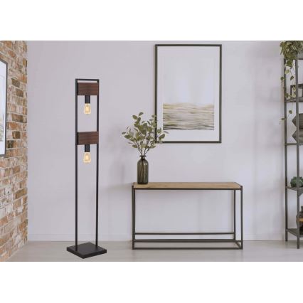 Лампион HARD 2xE27/11W/230V дървен/черен