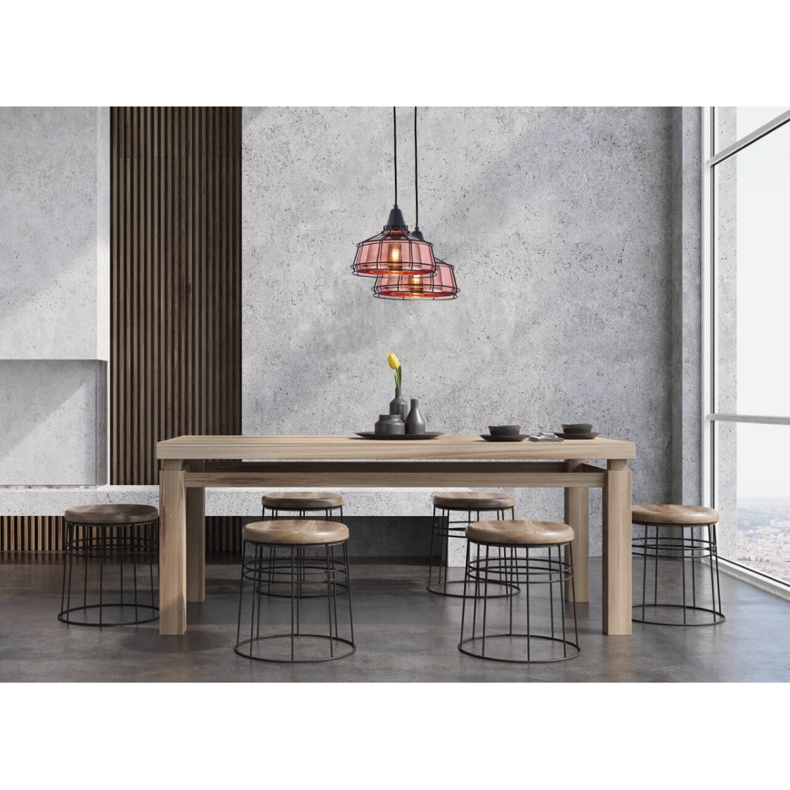 Пендел FACTORY 1xE27/11W/230V розовозлатист/черен