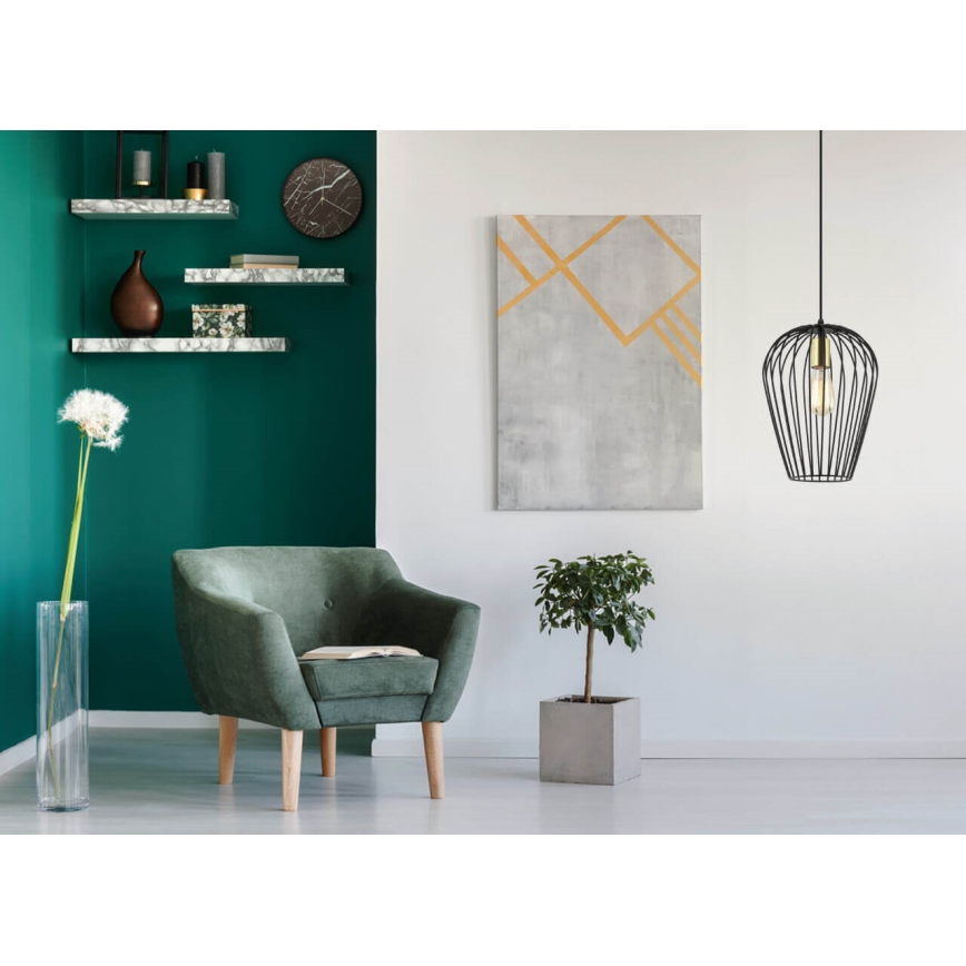 Висящ полилей BLANCHE 1xE27/11W/230V черен