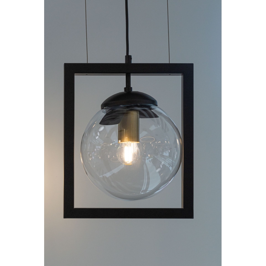 Висящ полилей REY 1xE27/7W/230V черен