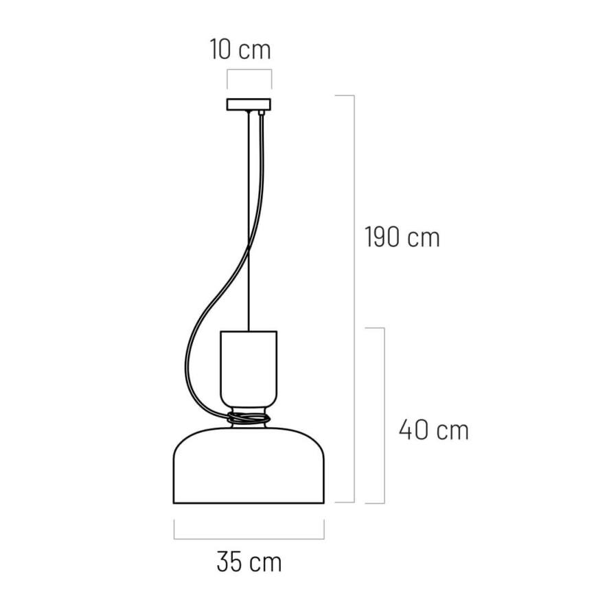 Висящ полилей ABEL 2xE27/11W/230V Ø 28 см черен