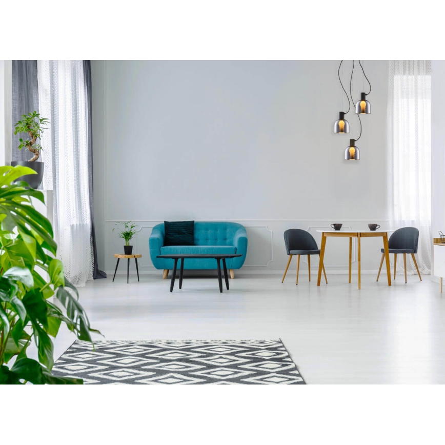 Висящ полилей FIRE 3xE27/9W/230V сив/черен