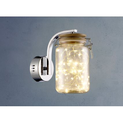 LED Аплик SHOCK LED/5W/230V лъскав хром/дървен