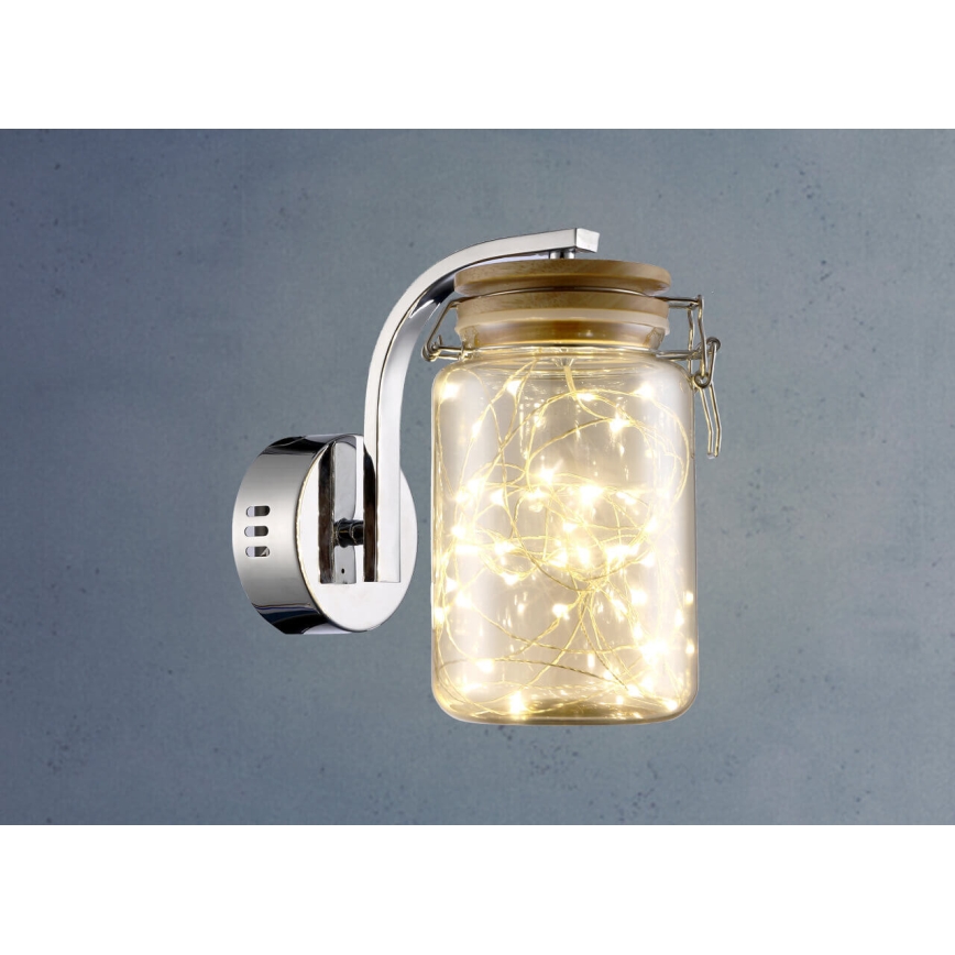 LED Аплик SHOCK LED/5W/230V лъскав хром/дървен