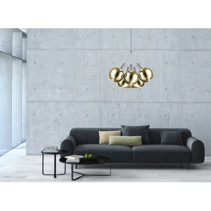 LED Пендел BALLS 6xLED/5W230V златист/матов хром