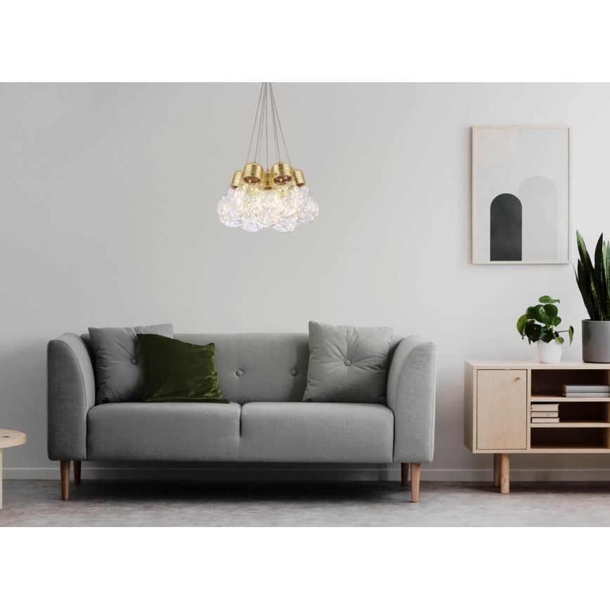 LED Висящ полилей BULBS LED/30W/230V златист