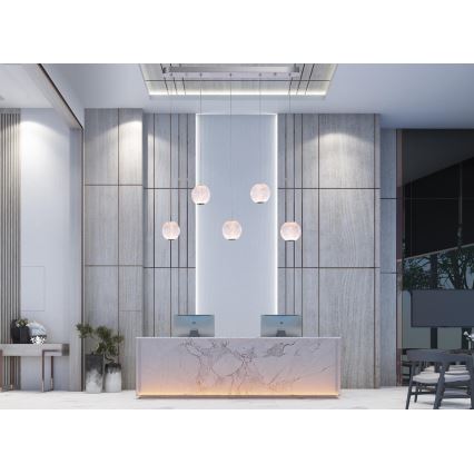 LED Висящ полилей ESMOND 5xLED/4,8W/230V лъскав хром